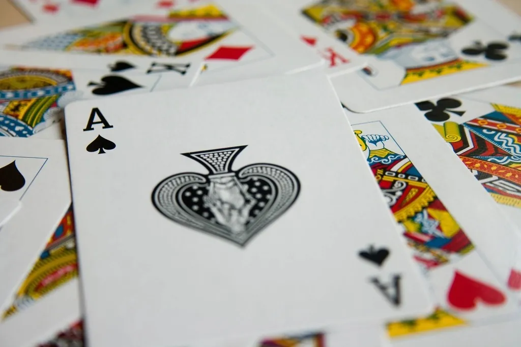 Playing cards on the table