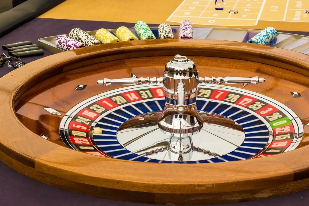 Chips and cards laid out on the table