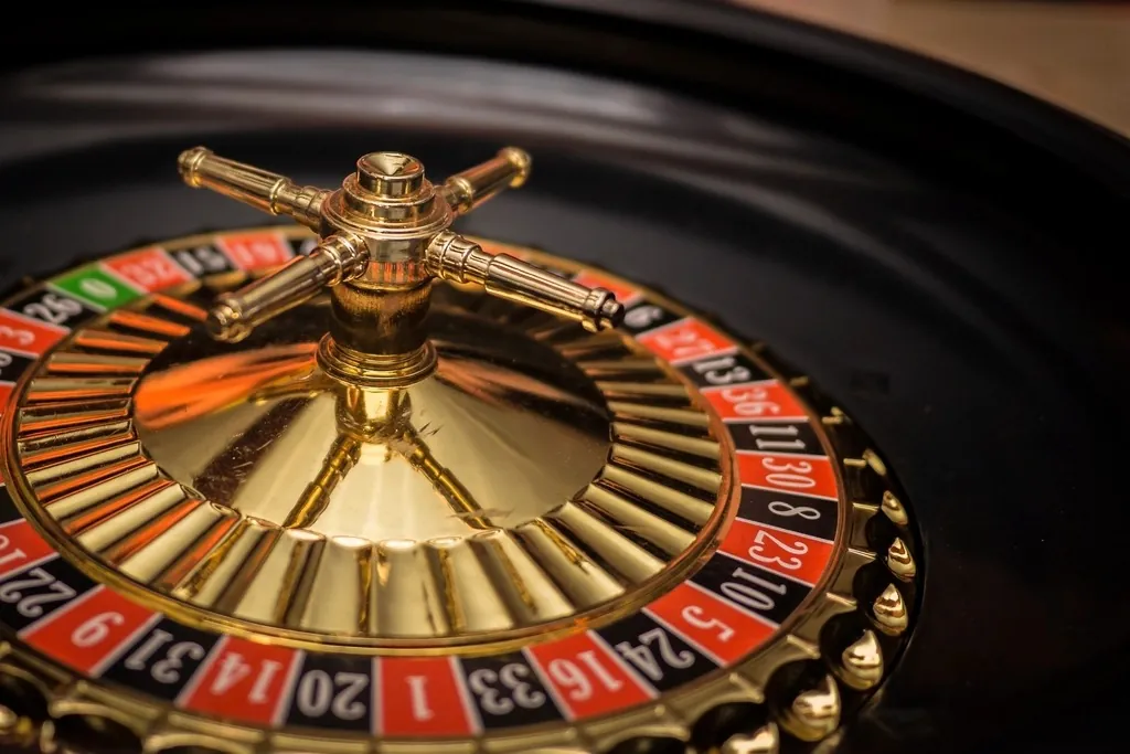 Roulette wheel mid-spin