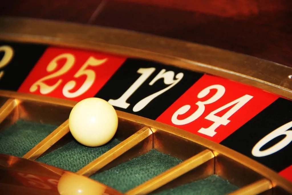 Roulette wheel mid-spin