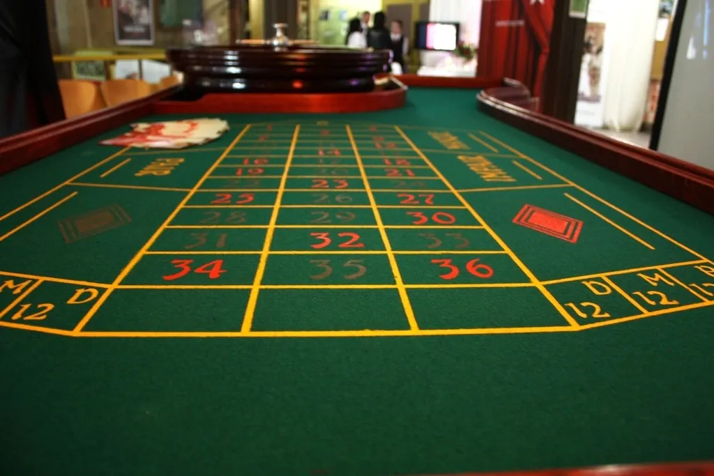 Roulette wheel and the ball in the track