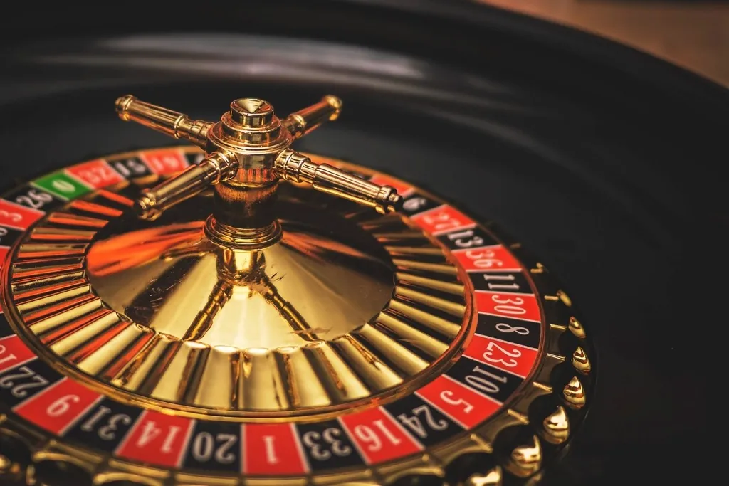 Roulette wheel mid-spin