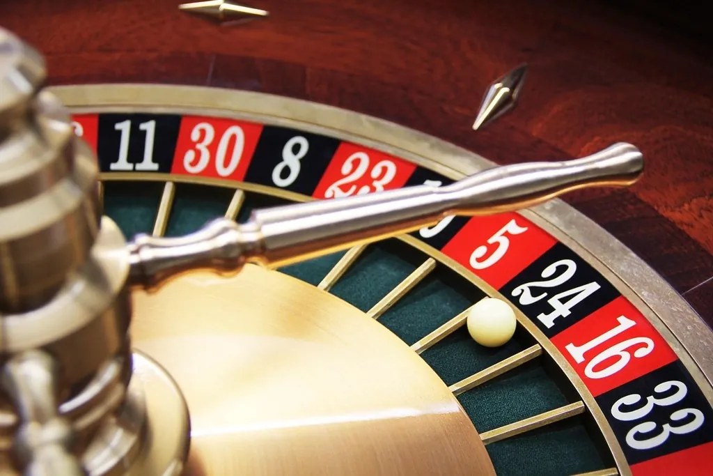 Roulette wheel and the ball in the track