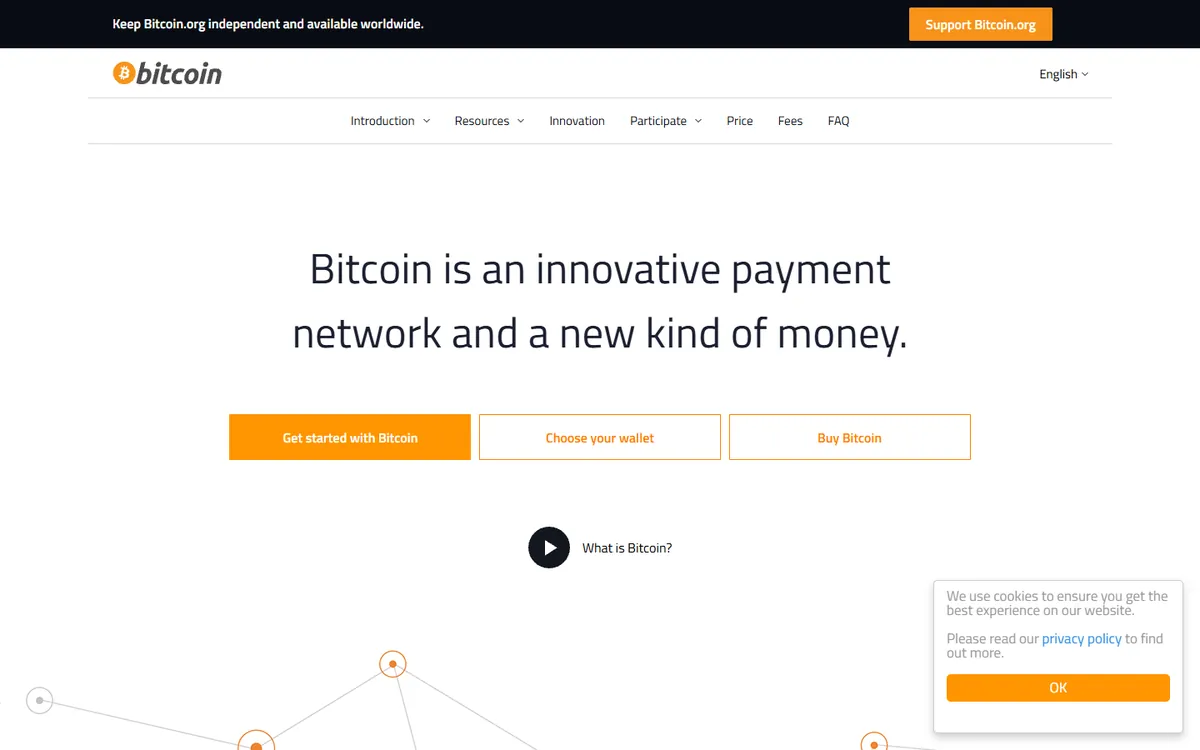 Bitcoin website screenshot