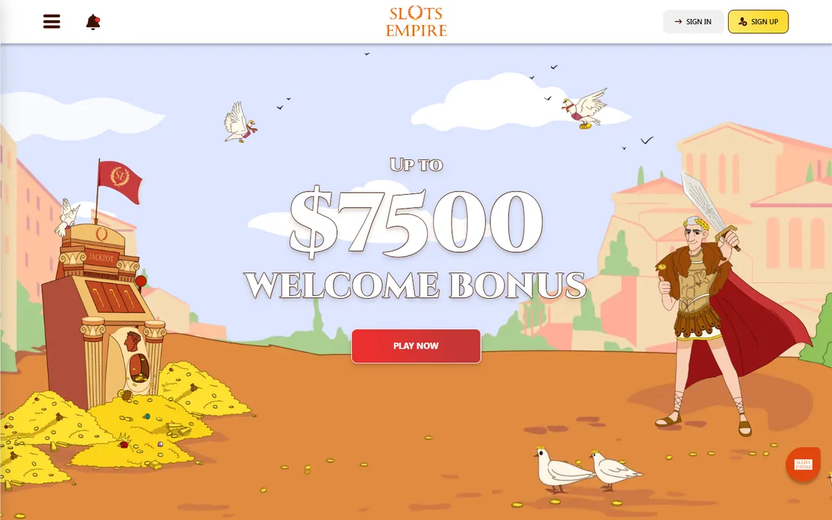 Slots Empire website screenshot