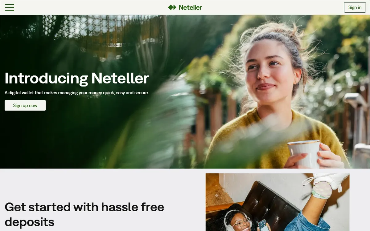 Neteller website screenshot