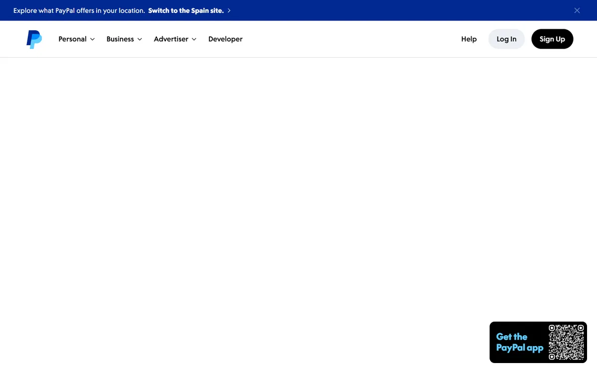 PayPal website screenshot