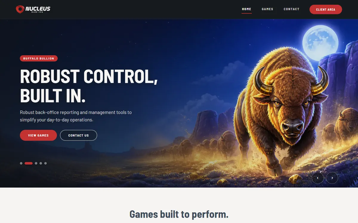 Nucleus Gaming website screenshot