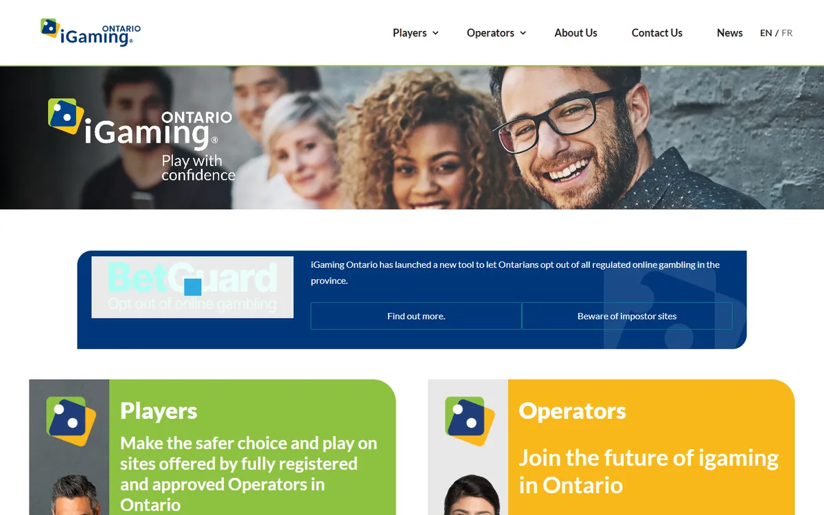 iGaming Ontario website screenshot