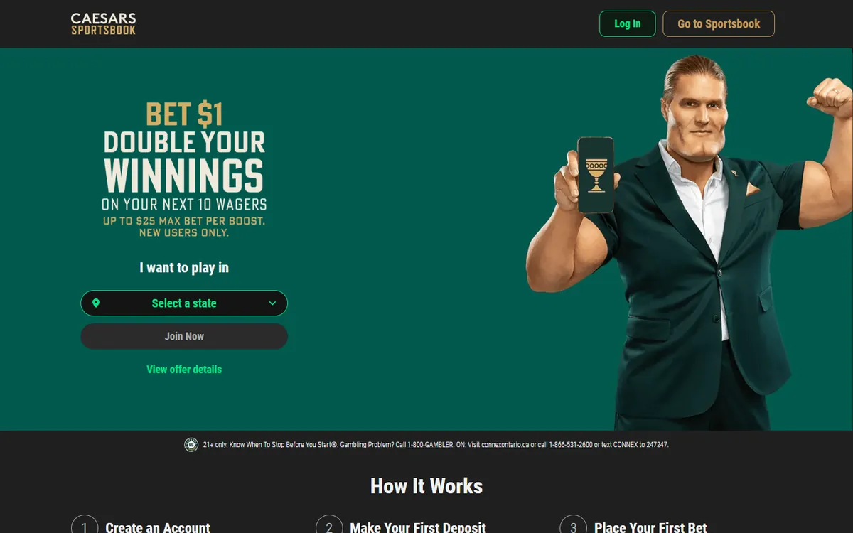 Caesars website screenshot
