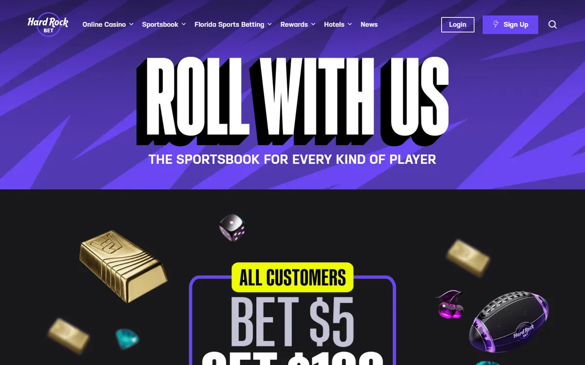Hard Rock Bet website screenshot