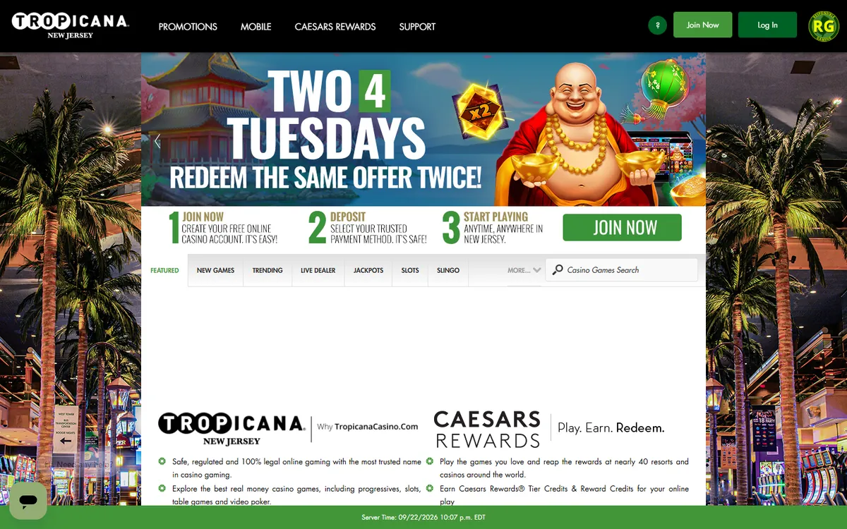 Tropicana website screenshot