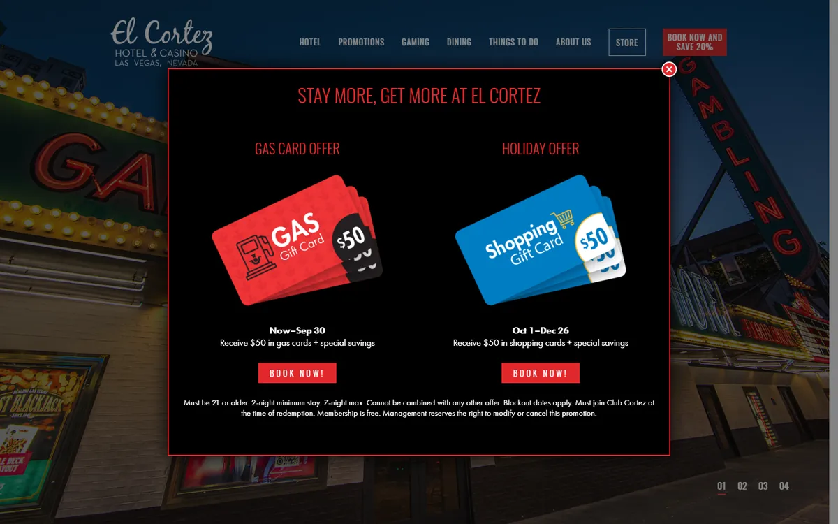 El Cortez website screenshot