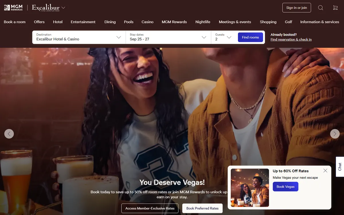 Excalibur website screenshot