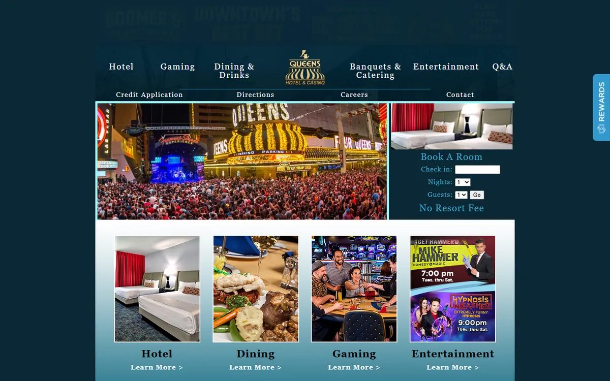 Four Queens website screenshot