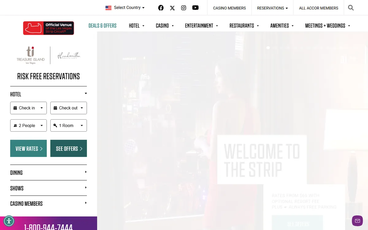 Treasure Island website screenshot