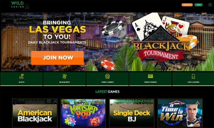 Wild Casino Blackjack website