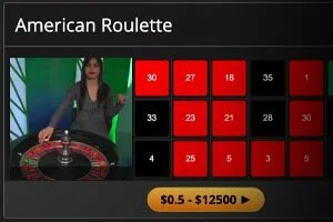 Live American Roulette at BetOnline
